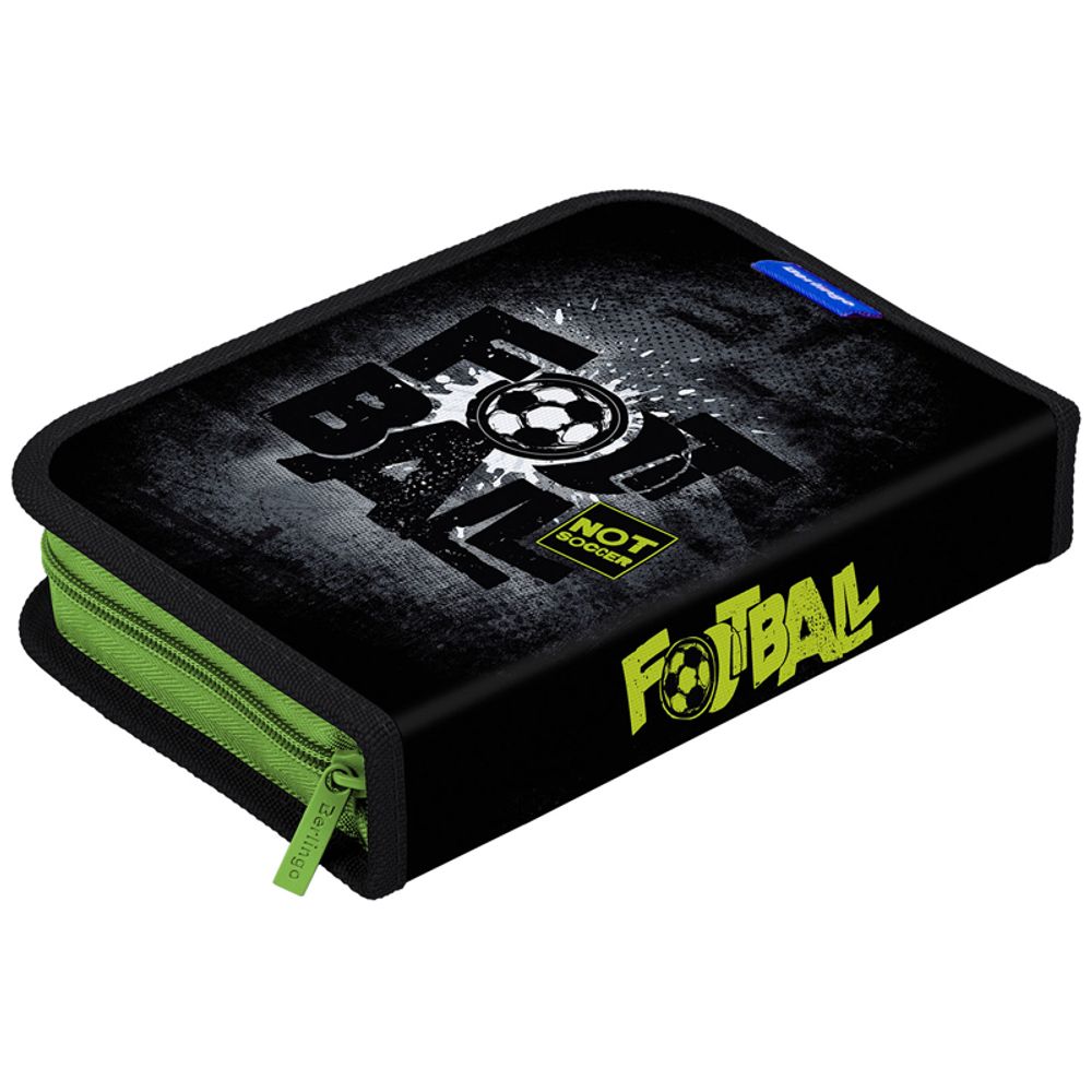 Пенал 1 отделение 200х140х40 Berlingo Football, откидная планка, ткань