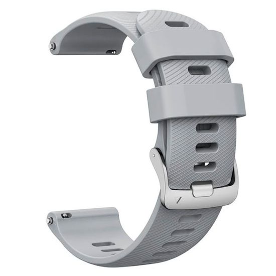 Ремешок 18 мм силиконовый для Garmin Venu 2S, Vivoactive 4S, Forerunner 255S, Forerunner 265S быстросъемный Quick Release (Серый)