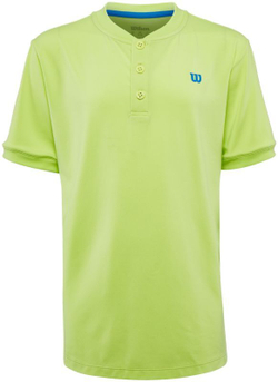 Футболка для мальчика теннисная Wilson UWII Henley - sharp green