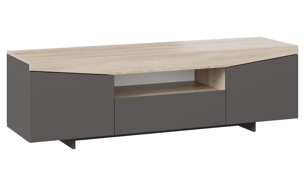 Тумба под телевизор напольная Дуб Сонома/Графит Серый 160х45х48 см