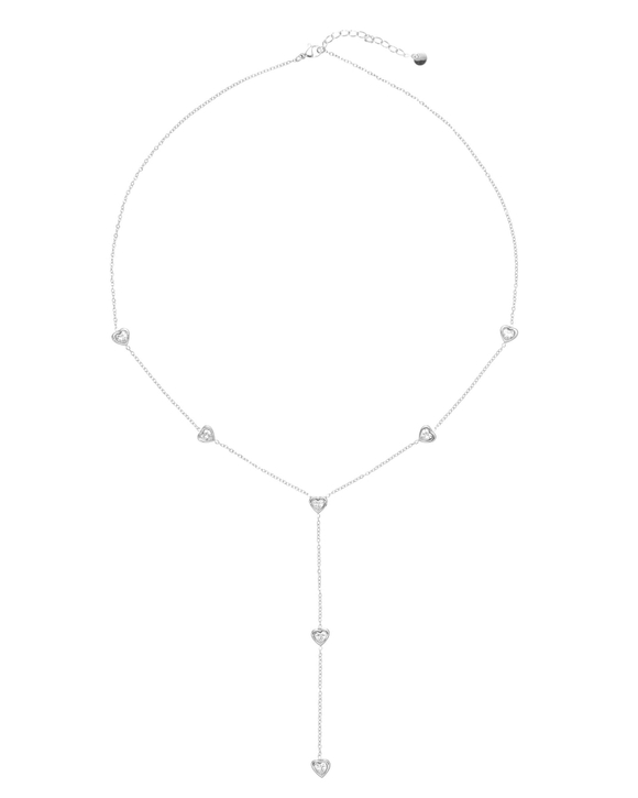 подвеска с камнями в форме сердца, серебо