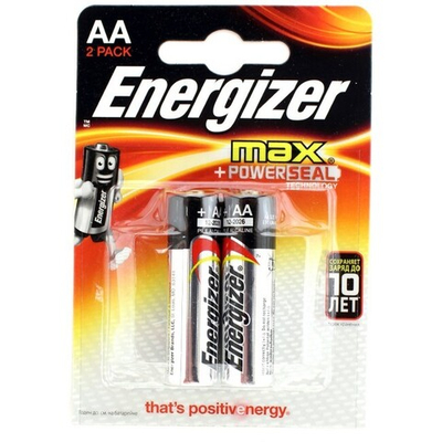 Батарейка щелочная ENERGIZER MAX LR6 (AA) 1.5В (2 шт) (Цвет: серебристый)
