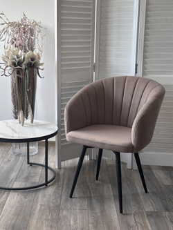 Стул МИШЕЛЬ 360 град. поворот. B5 Капучино, велюр / черный каркас, М-City