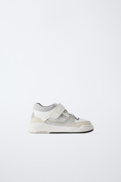 ZARA КЕДЫ С РАЗНОЦВЕТНЫМИ ДЕТАЛЯМИ, БЕЛЫЙ