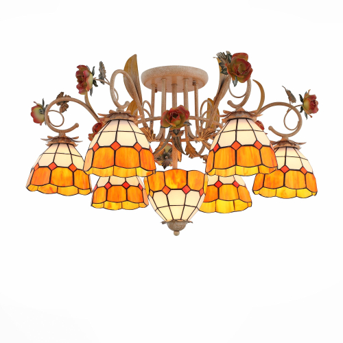 SL371.852.07 Люстра потолочная ST-Luce Светло-коричневый/Белый, Оранжевый E14 7*40W