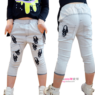 Капри детские с вышивками черепов