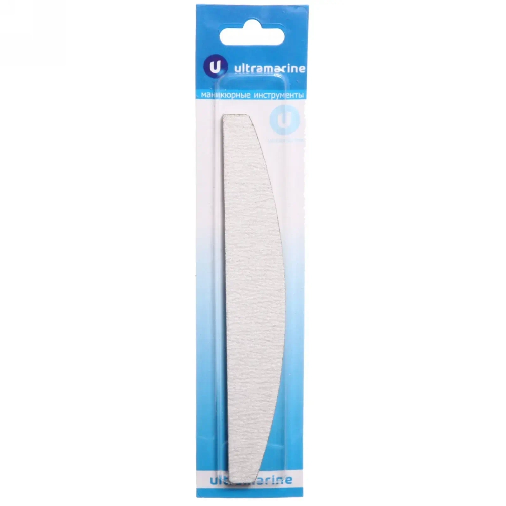 Пилка для ногтей наждачная на блистере полуовальная «Ultramarine», цвет серебро17.7*3см