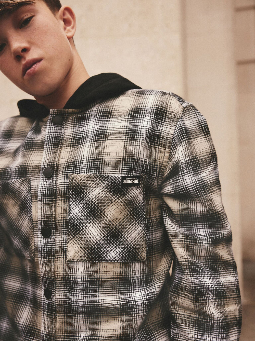 Рубашка с капюшоном для мальчика Next 904-815, Черный, Серый