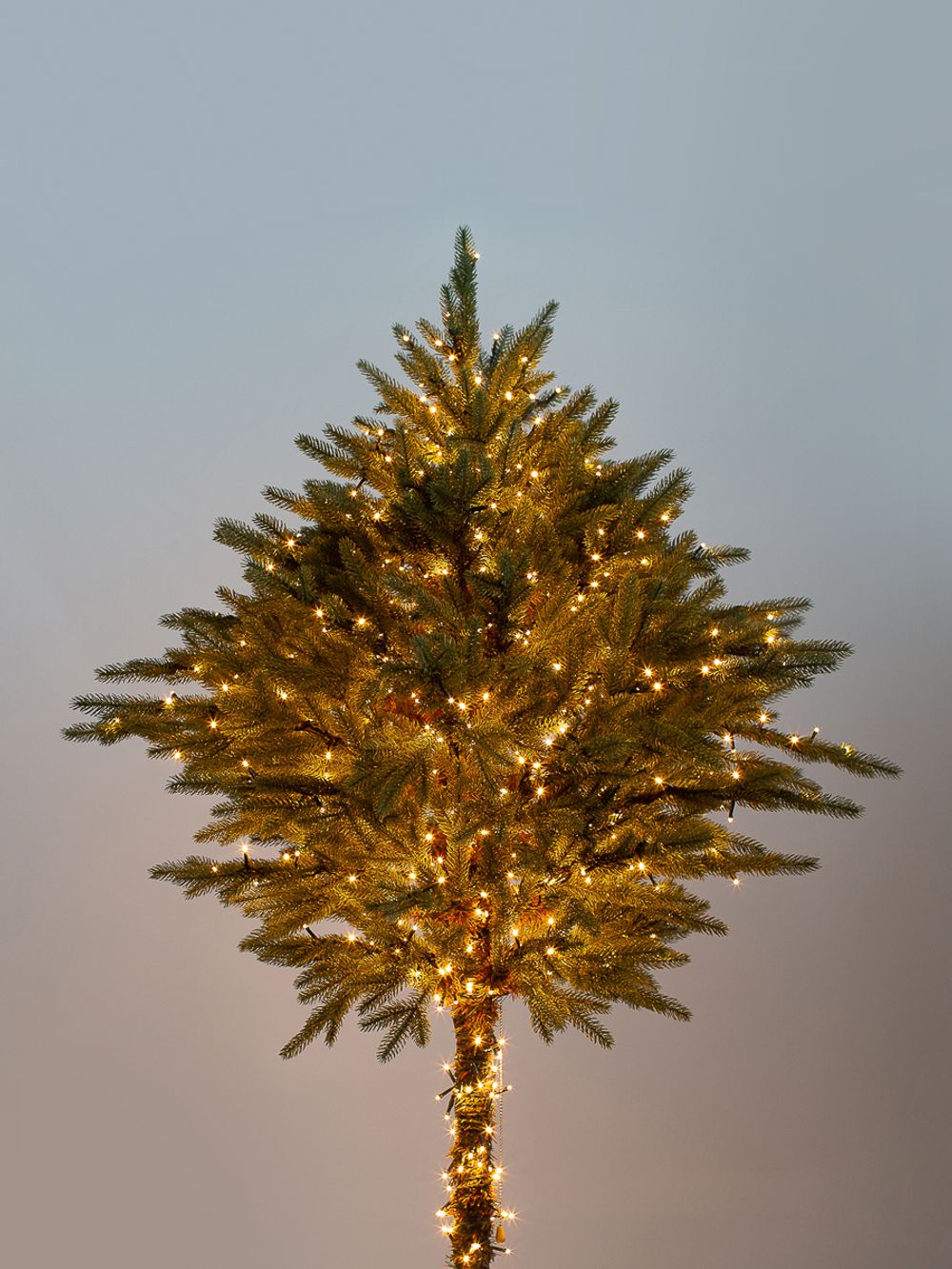 Елка на ножке «Торшер» с гирляндой встроенной (Литая хвоя) 210 см / 2,1 м
