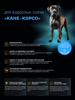 Сухой корм для собак породы Кане-корсо, с лососем, 2,5 кг