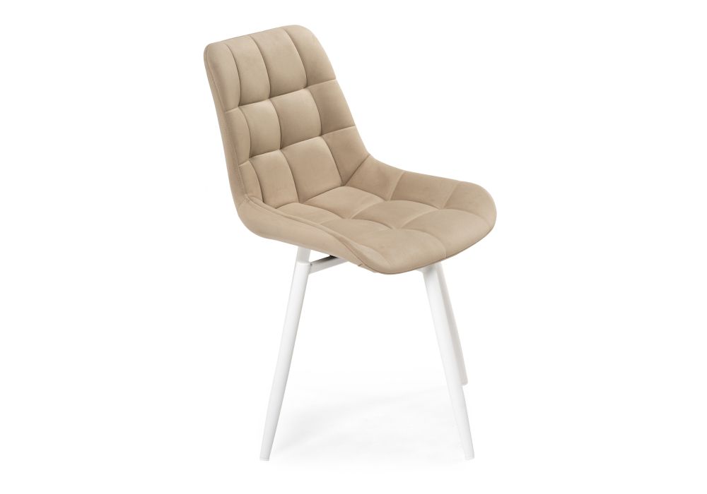 Стул на металлокаркасе Челси крутящийся бежевый / белый