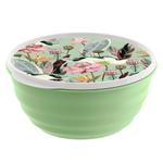 Миска 3,2л "Latina" с крышкой с декором (зеленый)