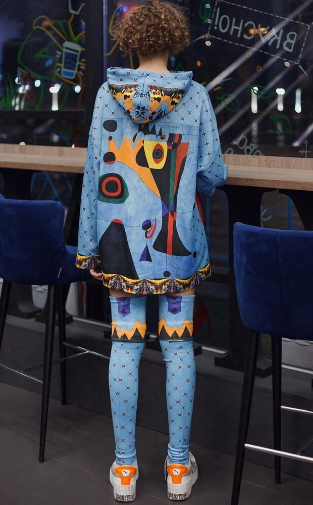 Комплект (худи и гетры) "Миро", по мотивам абстрактной живописи Жоан Миро