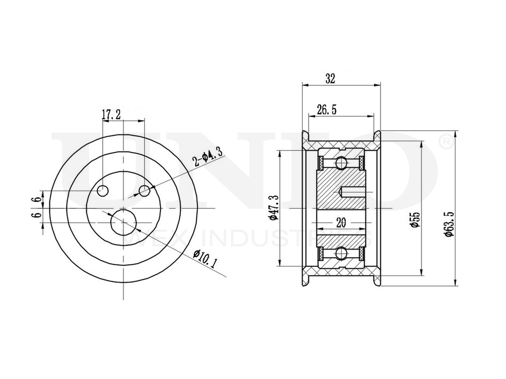 Ролик с натяжителем приводного ремня UNIO TNS-10272