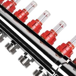 Коллектор латунный в сборе с расходомерами Royal Thermo 1 ВР-3/4 НР, 11 выходов