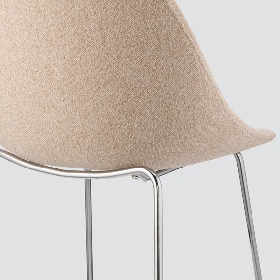 Полубарный стул Vid Soft 65 см, бежевый, ножки хром