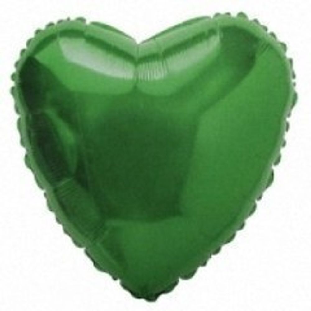 Шар F 32"/78 см Сердце, Зеленый, 1 шт. (БГ-70)