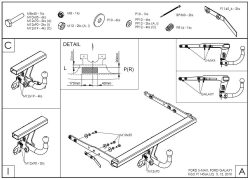 Фаркоп оцинкованный Galia F114A для Ford Galaxy 2006-2015, Ford S-MAX 2006-2015(паспорт и сертификат в комплекте)(без электрики)