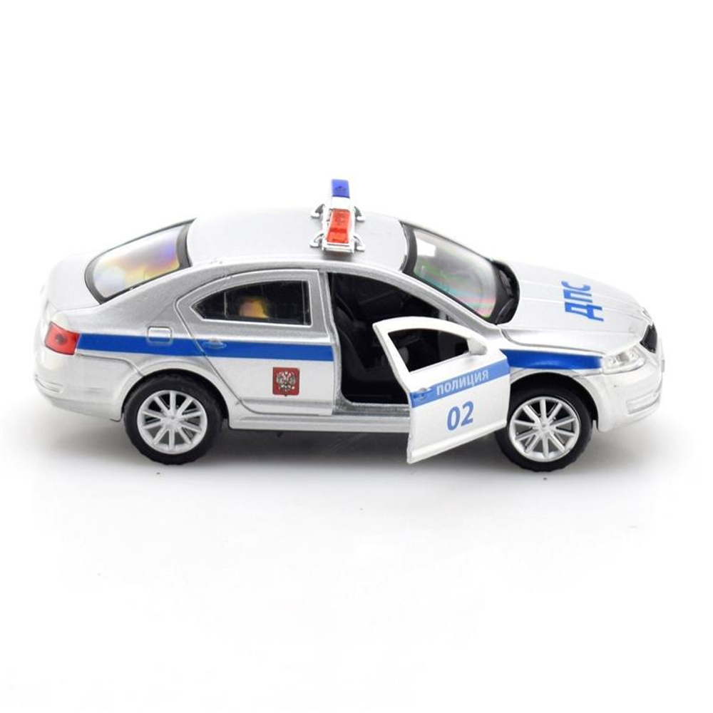 Модель ин. мет. "Skoda Octavia Полиция" 12см, открыв. двери, в коробка (Технопарк)