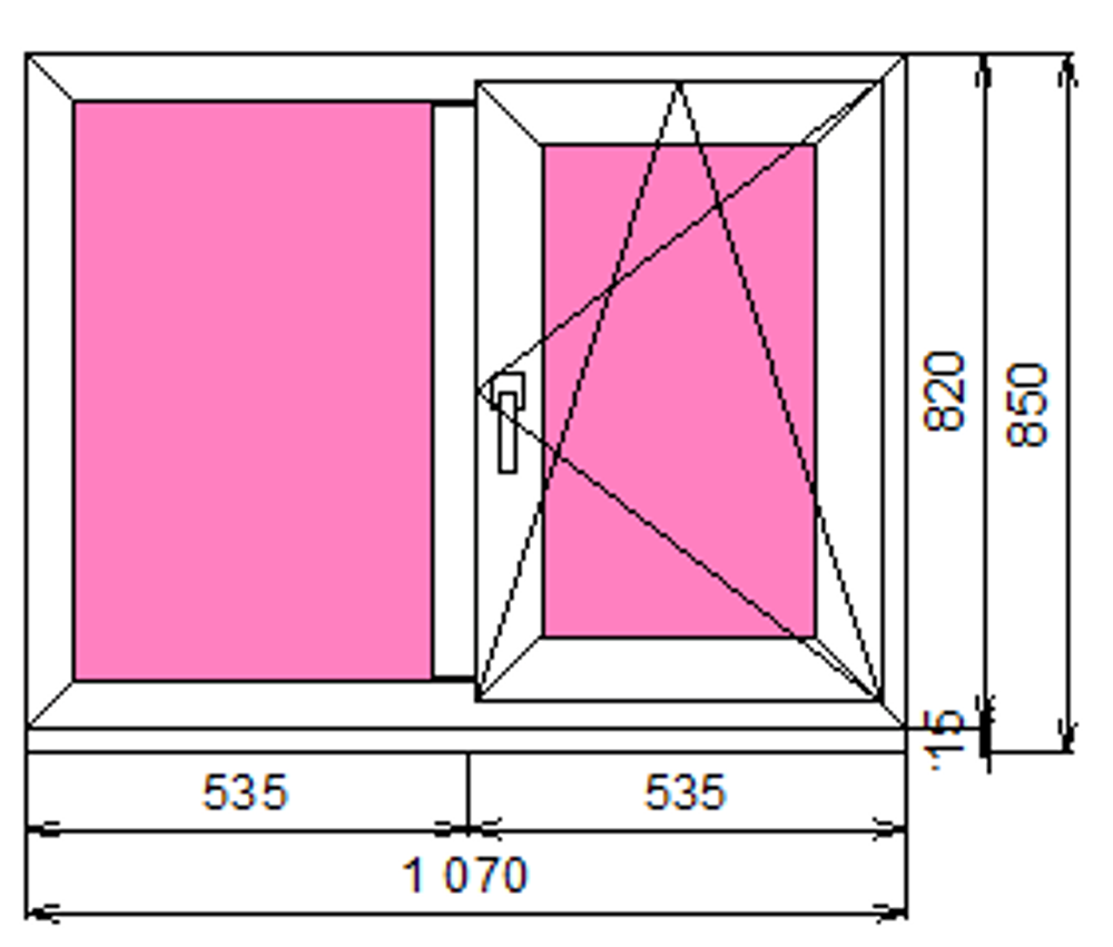 Пластиковое окно 820 х 1070 ТермА Эко