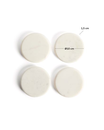 Erefi Набор из 4 белых мраморных подставок под стаканы