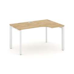 Style Project Стол рабочий эргономичный SN-59P.SPA-022(R) Тиквуд Светлый/Металл Белый/Белый Заглушка