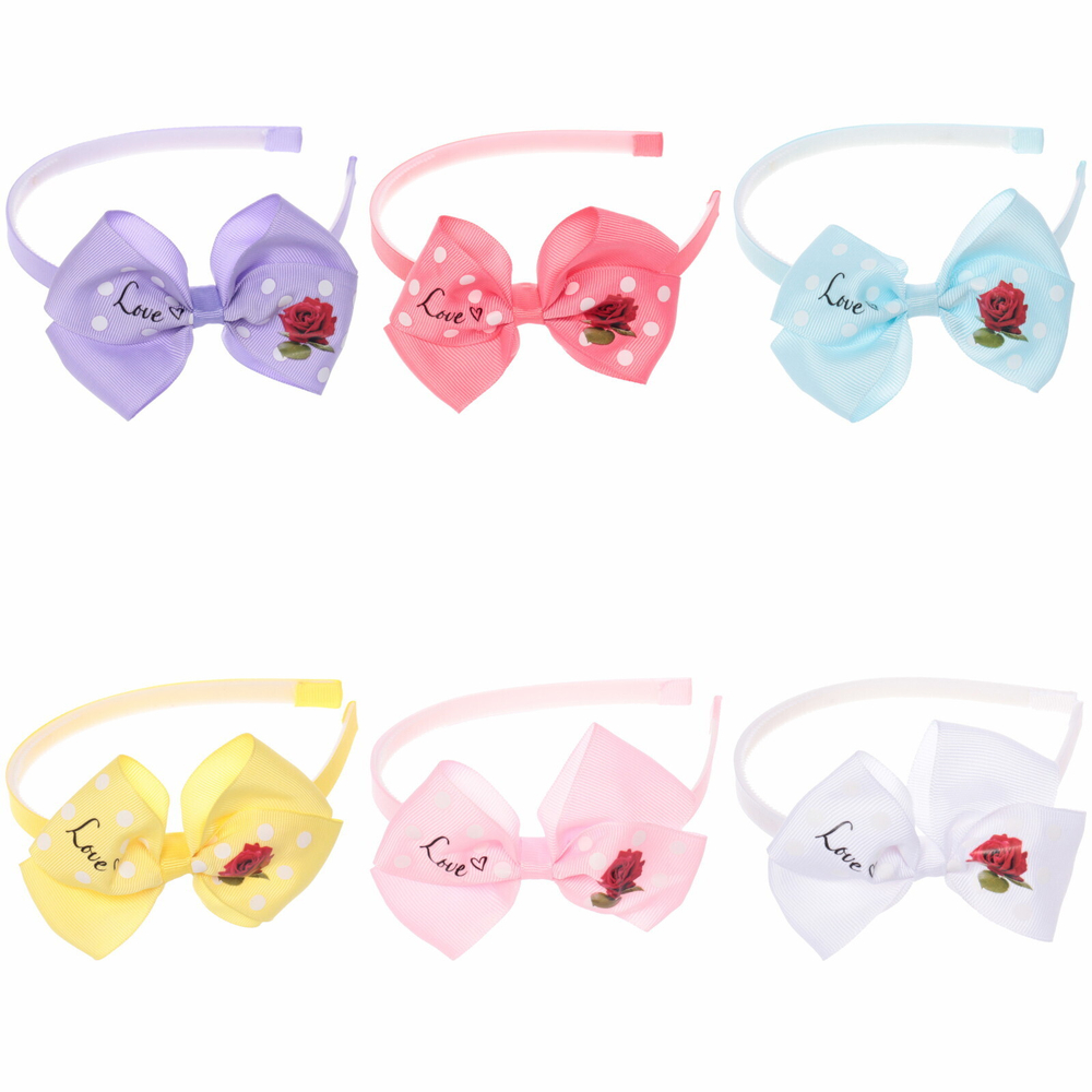 Ободок для волос детский на блистере «Rapunzel- Love of flowers», микс 6 цветов, 1 см