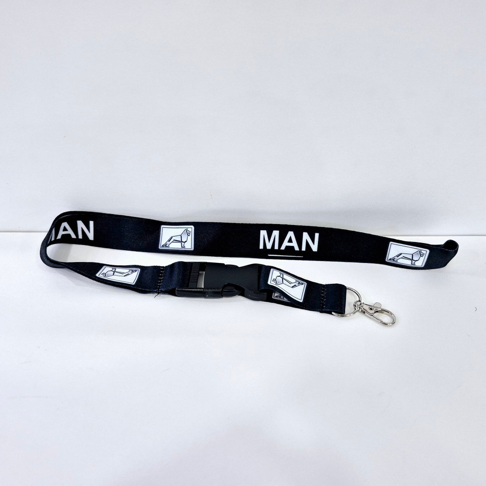 MAN (чёрный) Люкс 2 / Брелок, шнурок для ключей на шею MAN (Ман), ланъярд, крафт, чёрный (1 шт)