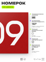 Номер на дверь 209, табличка на дверь для офиса, квартиры, кабинета, аудитории, склада, красная 120х70 мм, Айдентика Технолоджи