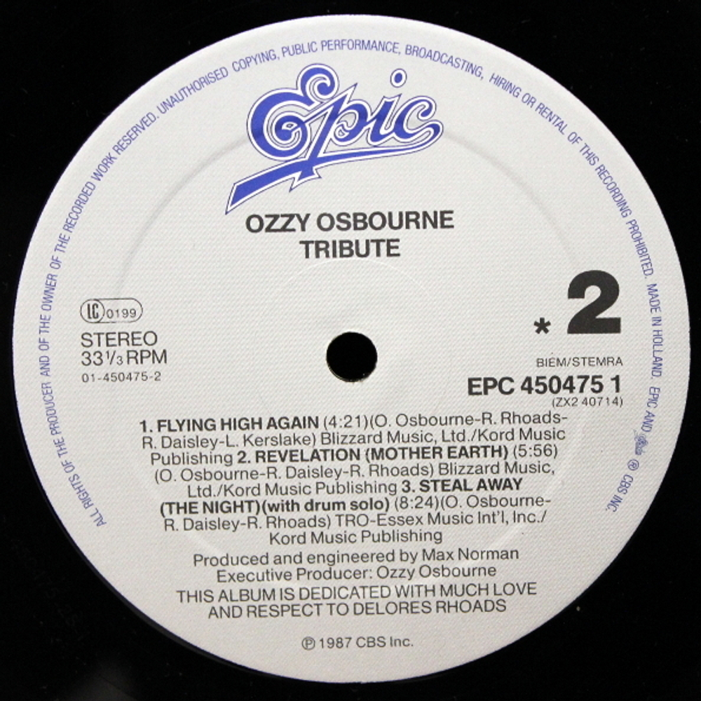 Ozzy Osbourne / Randy Rhoads Tribute (2LP)