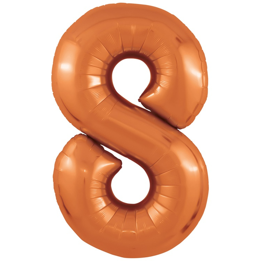 Шар фольгированный Цифра 8 101 см (Оранжевый)