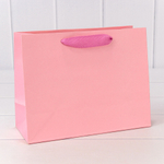 Пакет подарочный 23х18х10см (Розовый, Крафт)