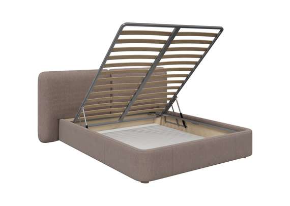 Кровать с подъемным механизмом Hub Soft 160 см (капучино, твид)