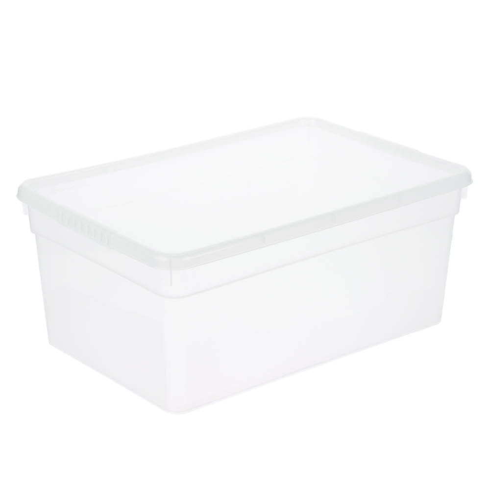 Ящик для хранения BASIC, с крышкой, 36,9х24,7х15,4см, 10л, полипропилен