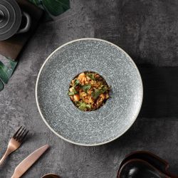 Тарелка глубокая 200 мл 22,3*5,1 см для пасты глазурь Glossy Stone Untouched Taiga P.L. [1]