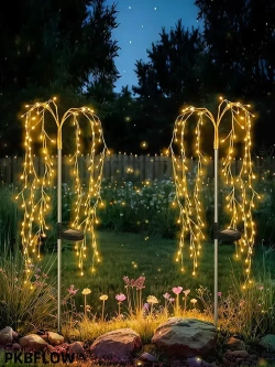 PKBFLOW Светильник садовый на солнечной батарее Ива,2 шт,теплый цвет