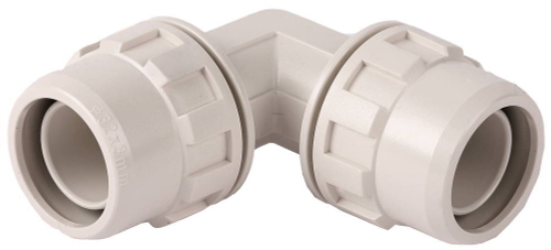 Соединитель ЗУБР ″ШиреФит″ угловой 90° ″штуцер с гайкой - штуцер с гайкой″, 16мм