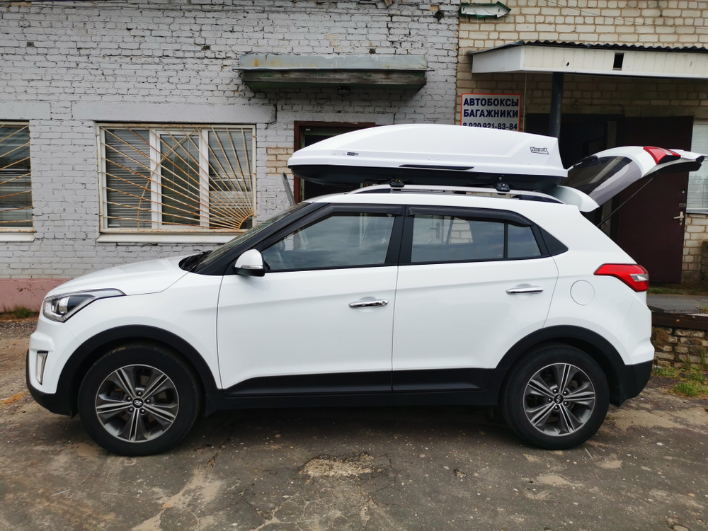 Автобокс Way-box Gulliver 520 литров белый матовый на Hyundai Creta