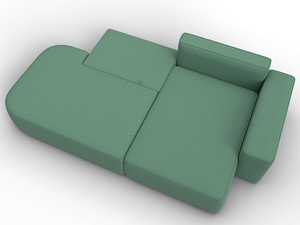 Диван угловой Лига-065 угол правый РОГОЖКА Амур 11 зеленый