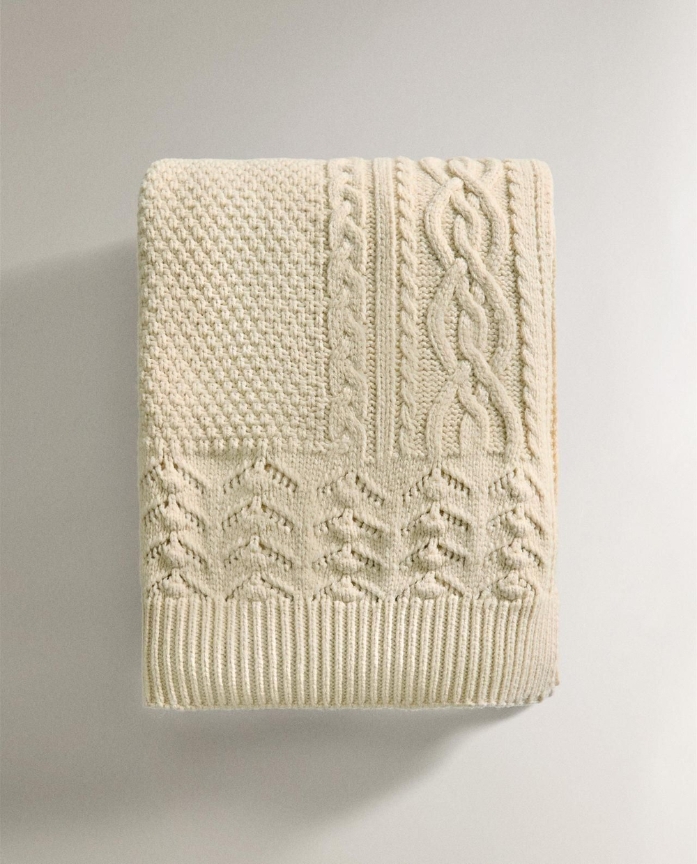 Zara Home - Шерстяной плед, экрю, 140x190 см