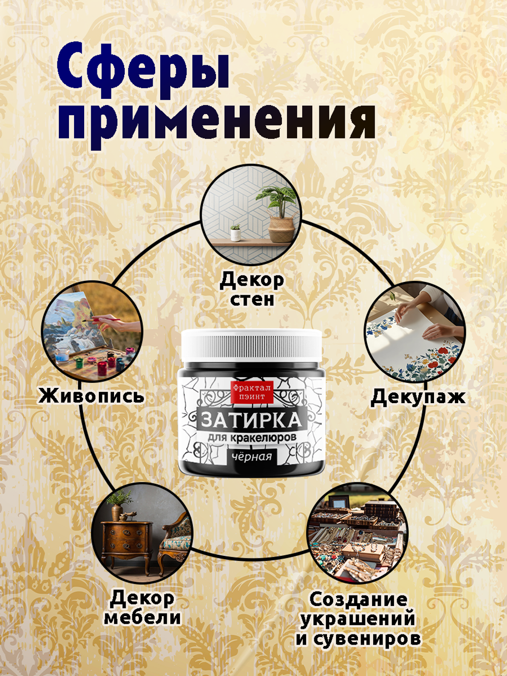 Затирка для кракелюров «Чёрная»