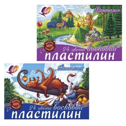 Пластилин 24цв 360гр. Фантазия, восковой, со стеком