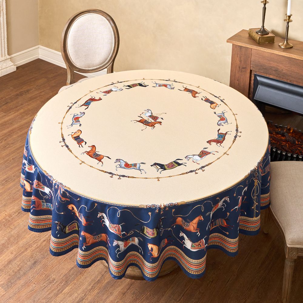 СКАТЕРТЬ КРУГЛАЯ "PASSAGE" 220СМ ,БЕЖЕВЫЙ, 100% ХЛОПОК,ТВИЛ,ПРОПИТКА