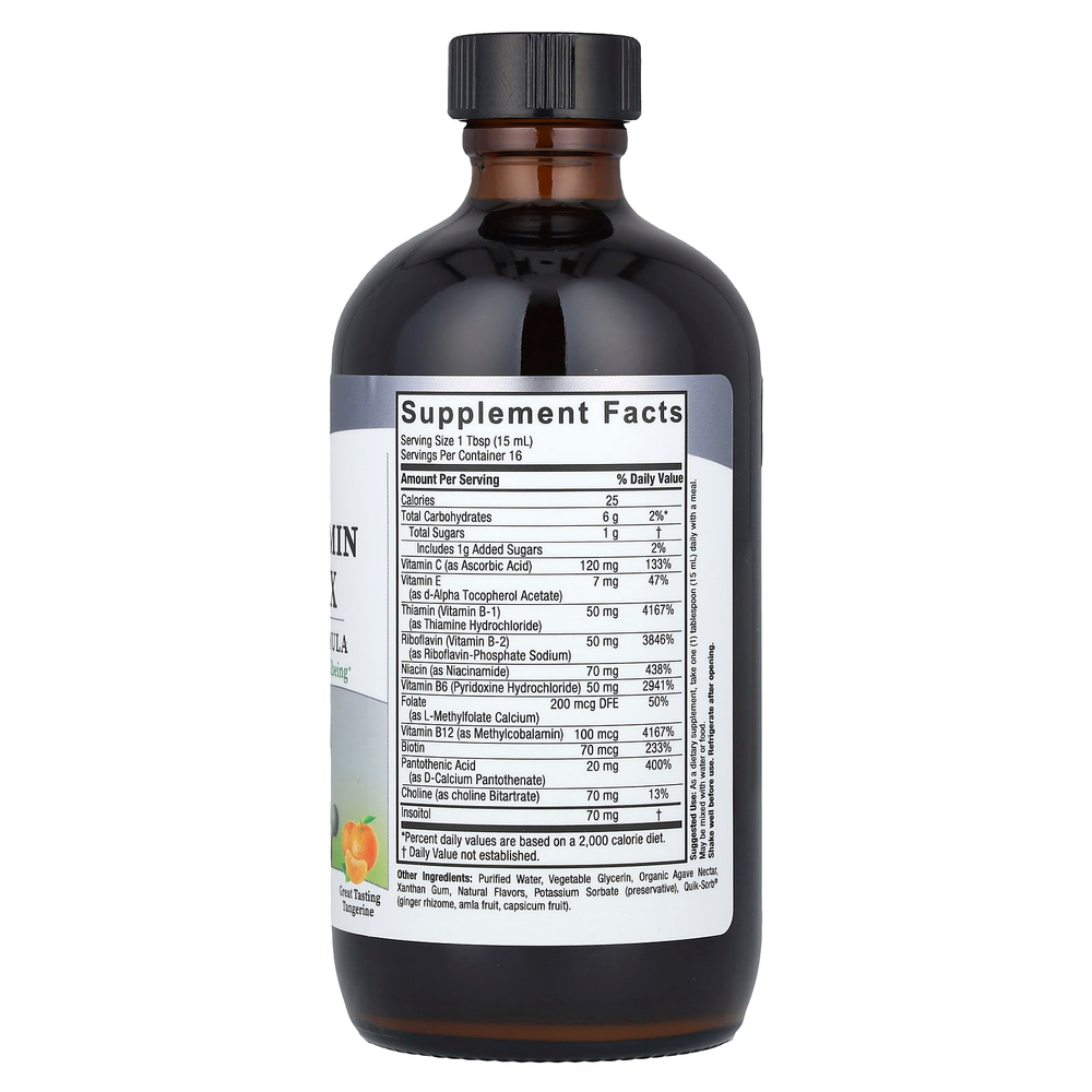 Nature's Answer, жидкий комплекс витаминов группы B, со вкусом мандарина, 240 мл (8 жидк. унций)