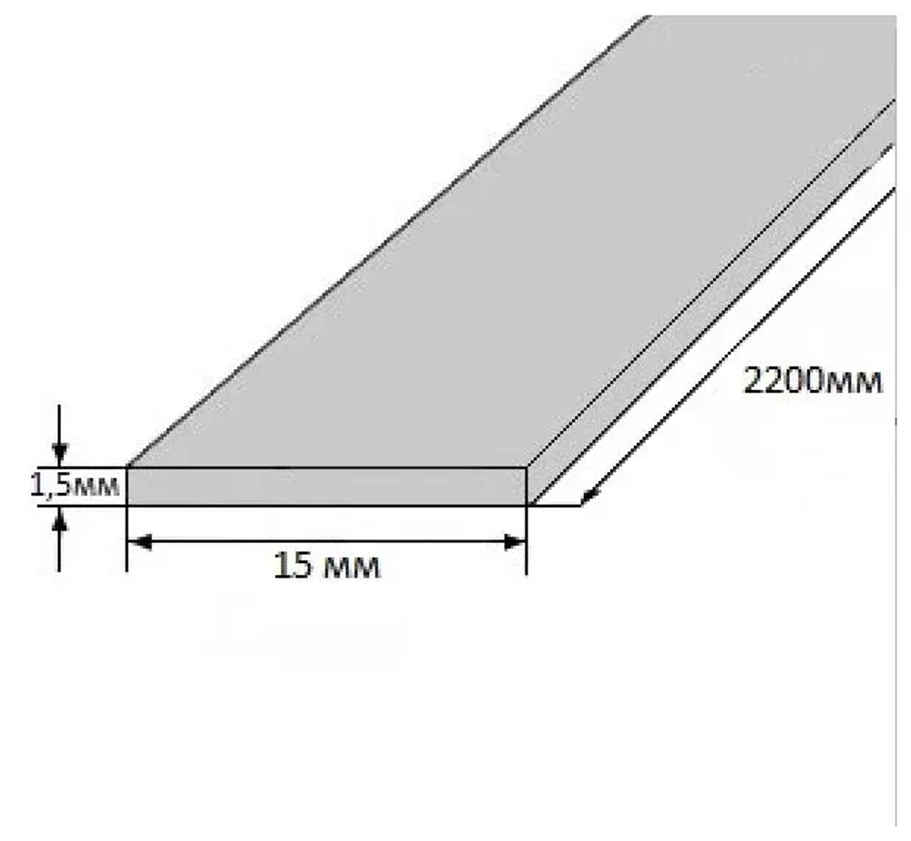 Полоса алюминиевая 15х1,5 мм 2200 мм
