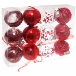 Набор шаров 8 см «Волшебство» (в наборе 12 шт), Красный