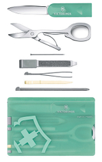 Швейцарская карта Victorinox SwissCard Classic Fresh Energy  (0.7145.T) бирюзовый полупрозрачный коробка подарочная
