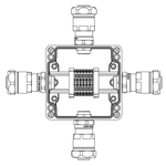 Взрывозащищенная клеммная коробка из полиэстера TBE-P-03-(6xCBC.2)-1xANP22BMB(A)-1xANP22BMB(B)-1xANP22BMB(C)-1xANP22BMB(D)1Ex e IIC Т5 Gb /Ex tb IIIC T95°C Db IP66/КЗ