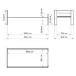 Кровать 90х200, Берт, односпальная деревянная, детская, массив сосны, прозрачный лак, Dipriz