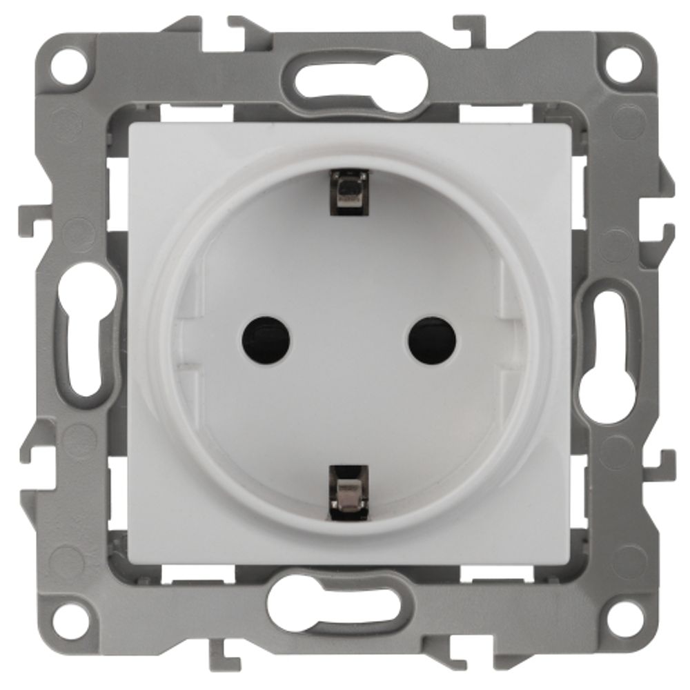 Розетка ЭРА Серия 12 12-2101-01 с заземлением 2P+E Schuko 16A-250В IP20 белый